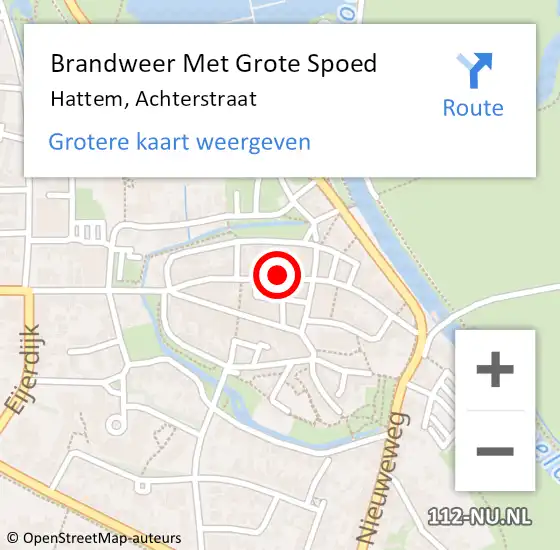 Locatie op kaart van de 112 melding: Brandweer Met Grote Spoed Naar Hattem, Achterstraat op 3 maart 2015 19:10