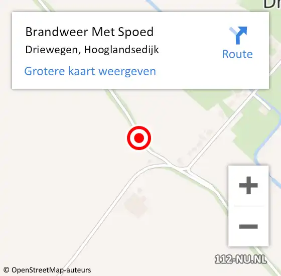 Locatie op kaart van de 112 melding: Brandweer Met Spoed Naar Driewegen, Hooglandsedijk op 3 maart 2015 20:48