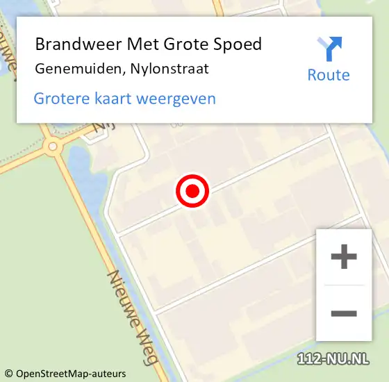 Locatie op kaart van de 112 melding: Brandweer Met Grote Spoed Naar Genemuiden, Nylonstraat op 4 maart 2015 00:37