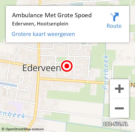 Locatie op kaart van de 112 melding: Ambulance Met Grote Spoed Naar Ederveen, Hootsenplein op 4 maart 2015 01:43