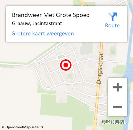 Locatie op kaart van de 112 melding: Brandweer Met Grote Spoed Naar Graauw, Jacintastraat op 4 maart 2015 03:20