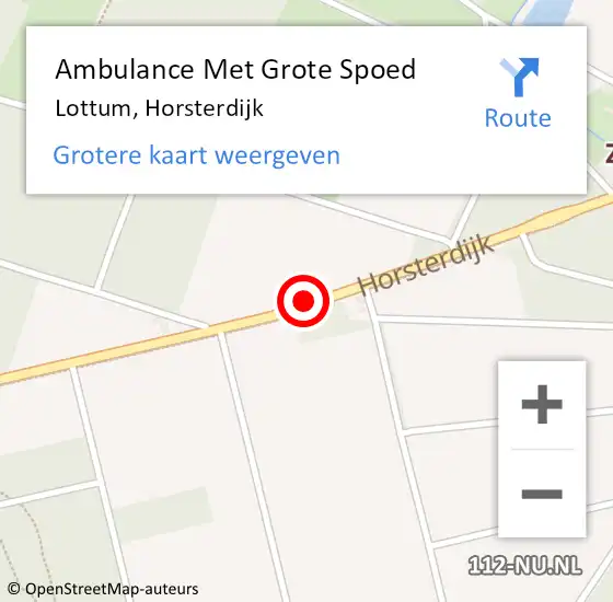 Locatie op kaart van de 112 melding: Ambulance Met Grote Spoed Naar Lottum, Horsterdijk op 4 maart 2015 05:16
