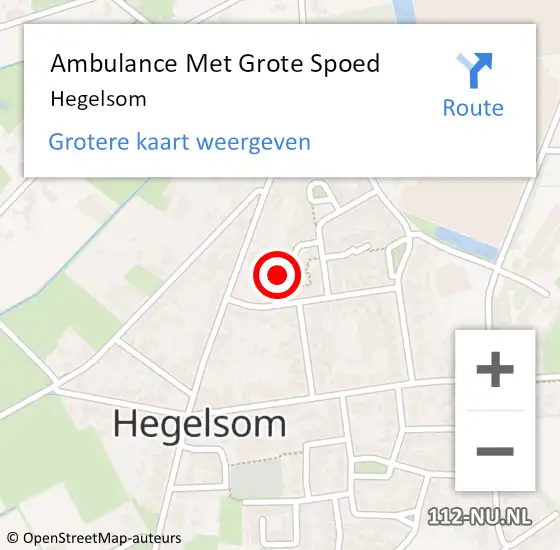 Locatie op kaart van de 112 melding: Ambulance Met Grote Spoed Naar Hegelsom op 4 maart 2015 06:08