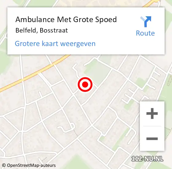 Locatie op kaart van de 112 melding: Ambulance Met Grote Spoed Naar Belfeld, Bosstraat op 4 maart 2015 08:22