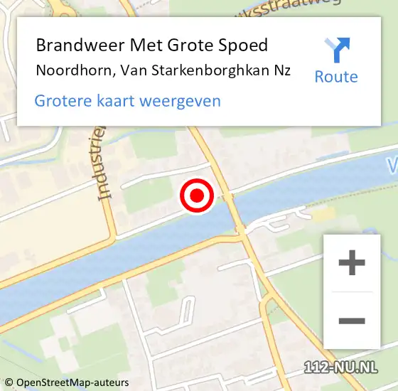 Locatie op kaart van de 112 melding: Brandweer Met Grote Spoed Naar Noordhorn, Van Starkenborghkan Nz op 4 maart 2015 09:30