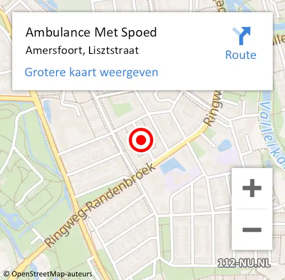 Locatie op kaart van de 112 melding: Ambulance Met Spoed Naar Amersfoort, Lisztstraat op 31 oktober 2013 15:47