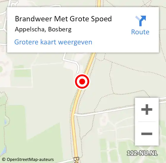 Locatie op kaart van de 112 melding: Brandweer Met Grote Spoed Naar Appelscha, Bosberg op 4 maart 2015 09:48