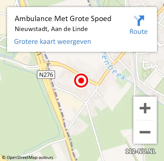 Locatie op kaart van de 112 melding: Ambulance Met Grote Spoed Naar Nieuwstadt, Aan de Linde op 4 maart 2015 10:37