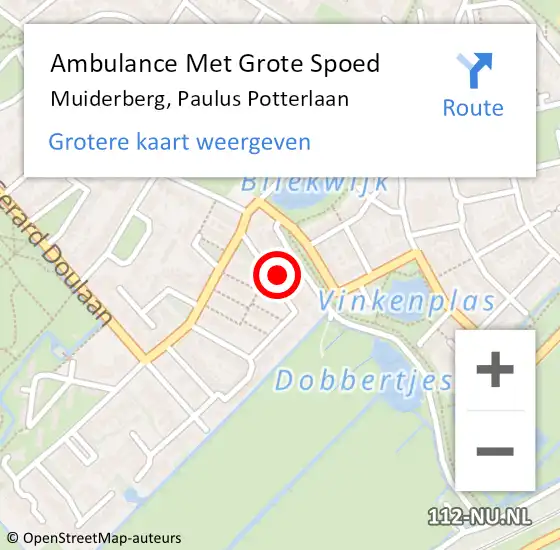 Locatie op kaart van de 112 melding: Ambulance Met Grote Spoed Naar Muiderberg, Paulus Potterlaan op 4 maart 2015 11:20