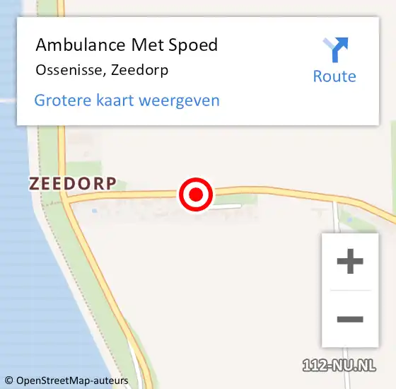 Locatie op kaart van de 112 melding: Ambulance Met Spoed Naar Ossenisse, Zeedorp op 4 maart 2015 11:27