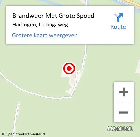 Locatie op kaart van de 112 melding: Brandweer Met Grote Spoed Naar Harlingen, Ludingaweg op 31 oktober 2013 16:00