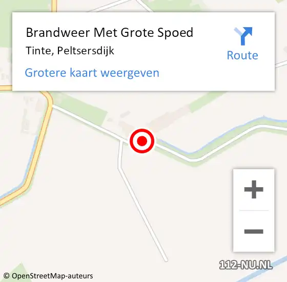 Locatie op kaart van de 112 melding: Brandweer Met Grote Spoed Naar Tinte, Peltsersdijk op 4 maart 2015 13:08