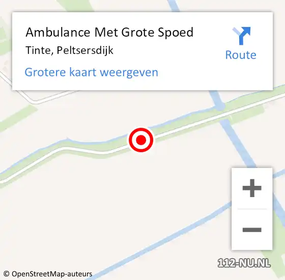 Locatie op kaart van de 112 melding: Ambulance Met Grote Spoed Naar Tinte, Peltsersdijk op 4 maart 2015 13:08