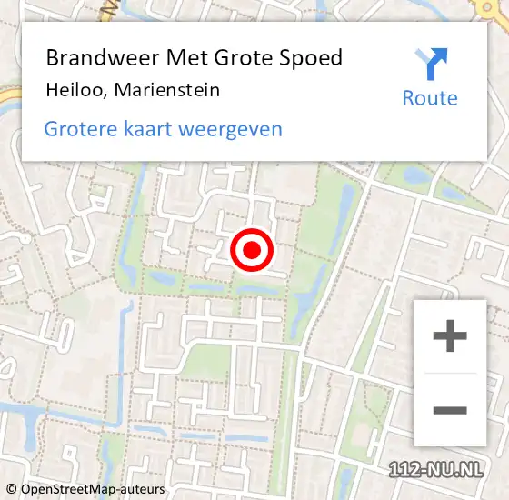 Locatie op kaart van de 112 melding: Brandweer Met Grote Spoed Naar Heiloo, Marienstein op 4 maart 2015 13:17