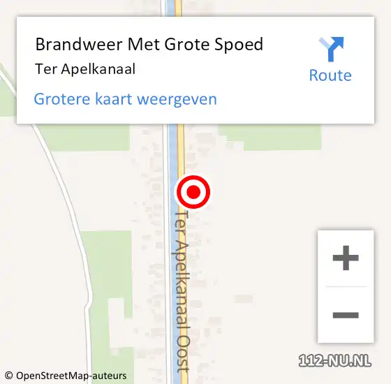 Locatie op kaart van de 112 melding: Brandweer Met Grote Spoed Naar Ter Apelkanaal op 4 maart 2015 13:33