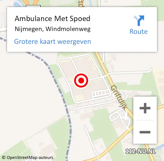 Locatie op kaart van de 112 melding: Ambulance Met Spoed Naar Nijmegen, Windmolenweg op 4 maart 2015 14:07