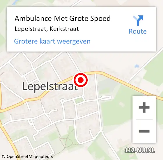 Locatie op kaart van de 112 melding: Ambulance Met Grote Spoed Naar Lepelstraat, Kerkstraat op 4 maart 2015 14:43