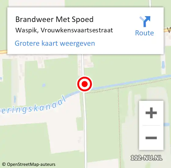 Locatie op kaart van de 112 melding: Brandweer Met Spoed Naar Waspik, Vrouwkensvaartsestraat op 4 maart 2015 14:54