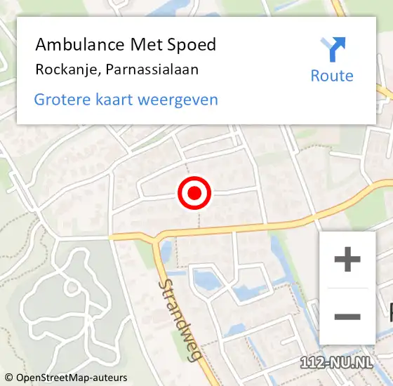 Locatie op kaart van de 112 melding: Ambulance Met Spoed Naar Rockanje, Parnassialaan op 4 maart 2015 16:41