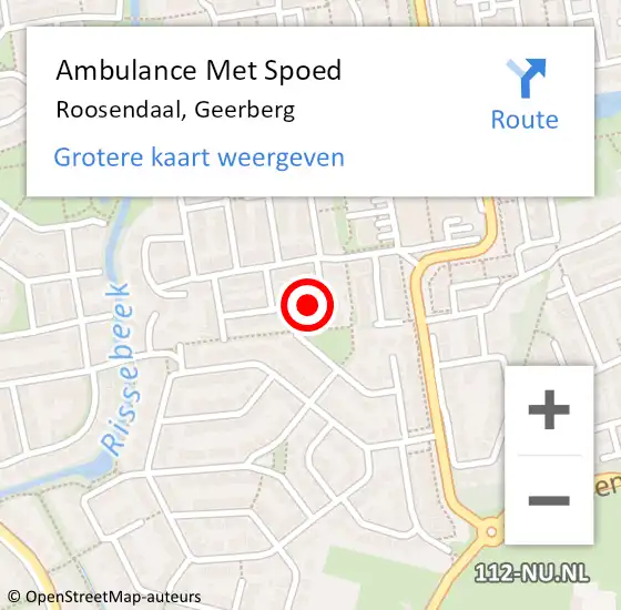 Locatie op kaart van de 112 melding: Ambulance Met Spoed Naar Roosendaal, Geerberg op 4 maart 2015 18:29