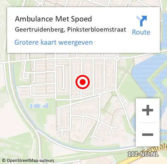 Locatie op kaart van de 112 melding: Ambulance Met Spoed Naar Geertruidenberg, Pinksterbloemstraat op 4 maart 2015 18:37