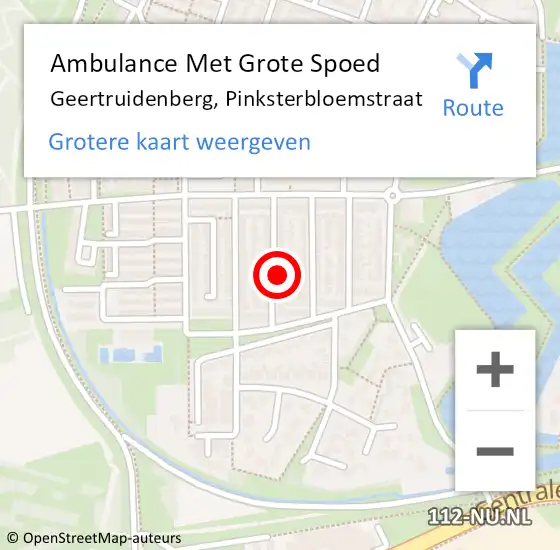 Locatie op kaart van de 112 melding: Ambulance Met Grote Spoed Naar Geertruidenberg, Pinksterbloemstraat op 4 maart 2015 18:38