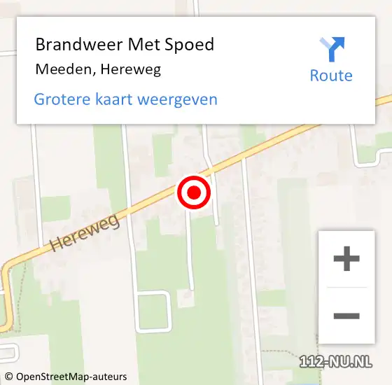 Locatie op kaart van de 112 melding: Brandweer Met Spoed Naar Meeden, Hereweg op 4 maart 2015 18:39