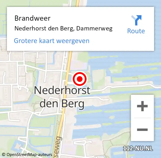 Locatie op kaart van de 112 melding: Brandweer Nederhorst den Berg, Dammerweg op 4 maart 2015 19:15