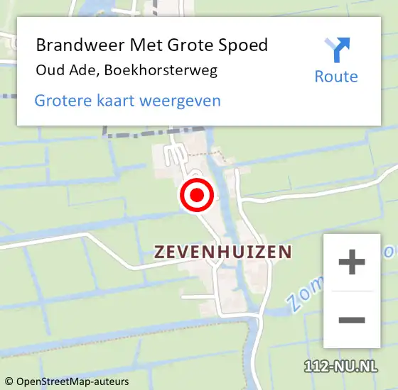 Locatie op kaart van de 112 melding: Brandweer Met Grote Spoed Naar Oud Ade, Boekhorsterweg op 4 maart 2015 19:16