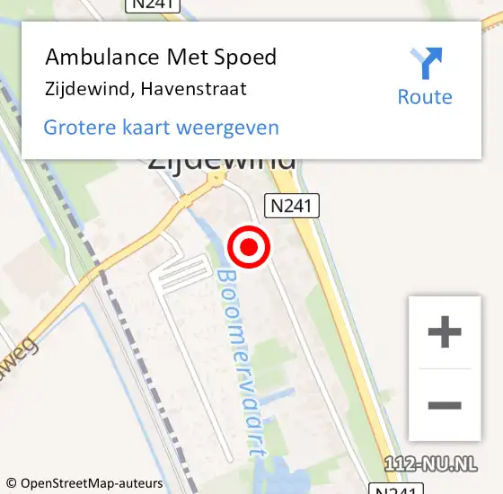 Locatie op kaart van de 112 melding: Ambulance Met Spoed Naar Zijdewind, Havenstraat op 4 maart 2015 20:02