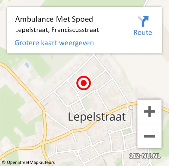 Locatie op kaart van de 112 melding: Ambulance Met Spoed Naar Lepelstraat, Franciscusstraat op 5 maart 2015 00:05