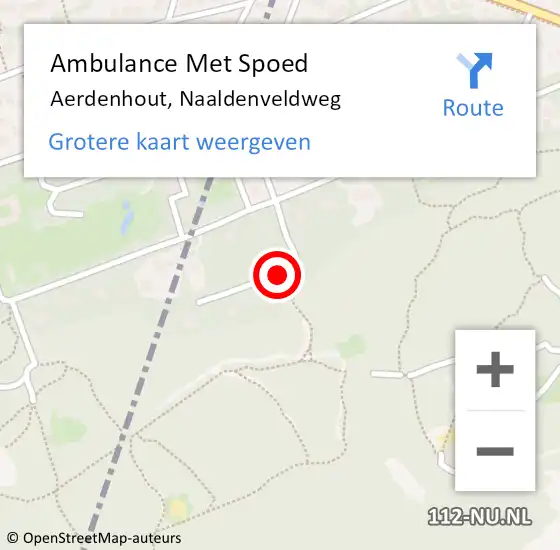 Locatie op kaart van de 112 melding: Ambulance Met Spoed Naar Aerdenhout, Naaldenveldweg op 5 maart 2015 02:12