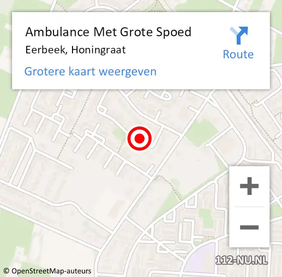 Locatie op kaart van de 112 melding: Ambulance Met Grote Spoed Naar Eerbeek, Honingraat op 5 maart 2015 04:49