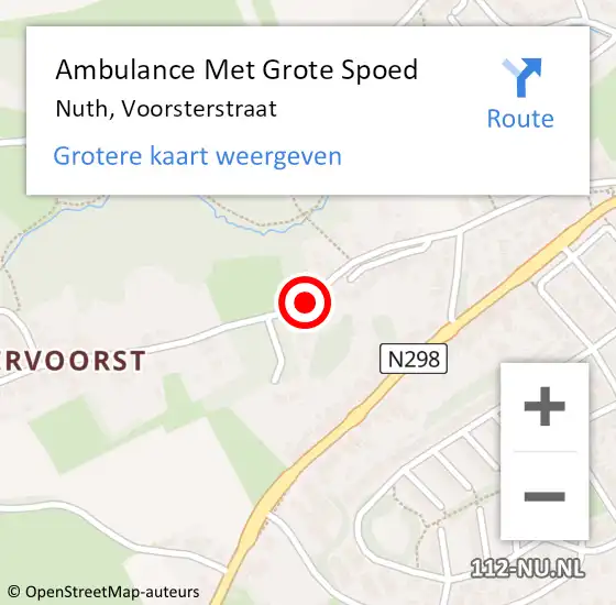 Locatie op kaart van de 112 melding: Ambulance Met Grote Spoed Naar Nuth, Voorsterstraat op 5 maart 2015 09:32