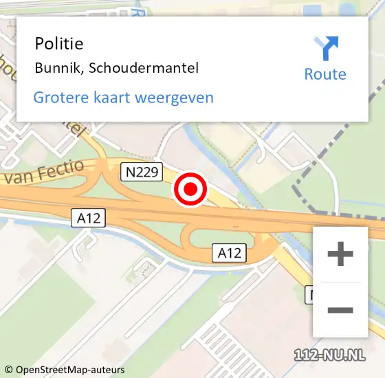 Locatie op kaart van de 112 melding: Politie Bunnik, Schoudermantel op 31 oktober 2013 18:09