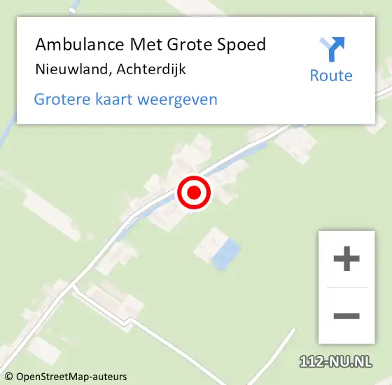 Locatie op kaart van de 112 melding: Ambulance Met Grote Spoed Naar Nieuwland, Achterdijk op 5 maart 2015 14:57