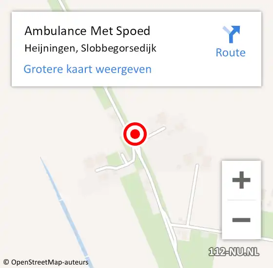 Locatie op kaart van de 112 melding: Ambulance Met Spoed Naar Heijningen, Slobbegorsedijk op 5 maart 2015 15:02