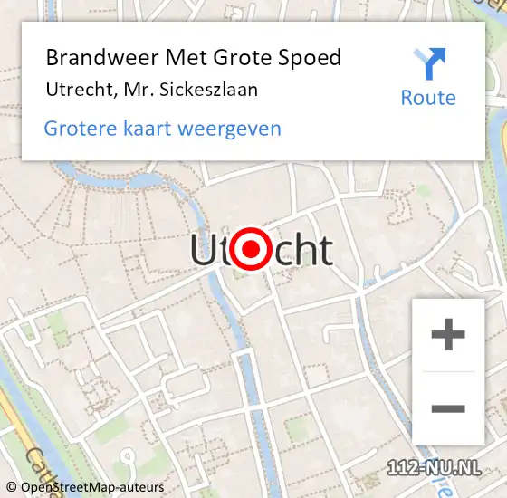 Locatie op kaart van de 112 melding: Brandweer Met Grote Spoed Naar Utrecht, Mr. Sickeszlaan op 5 maart 2015 15:52