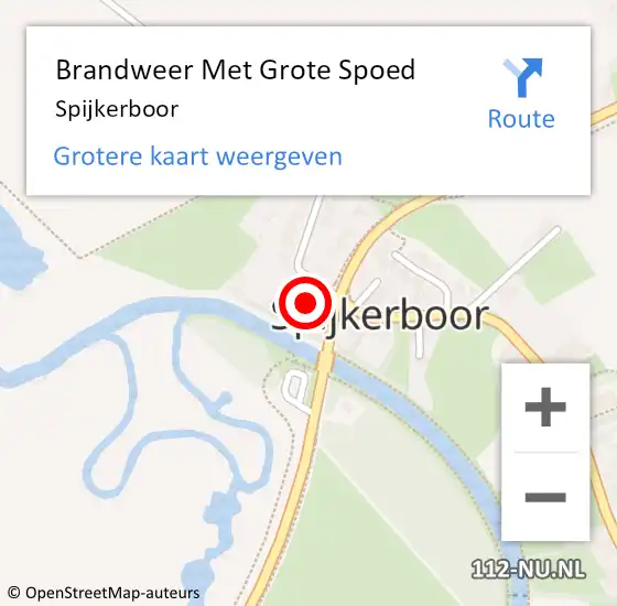 Locatie op kaart van de 112 melding: Brandweer Met Grote Spoed Naar Spijkerboor op 5 maart 2015 16:13