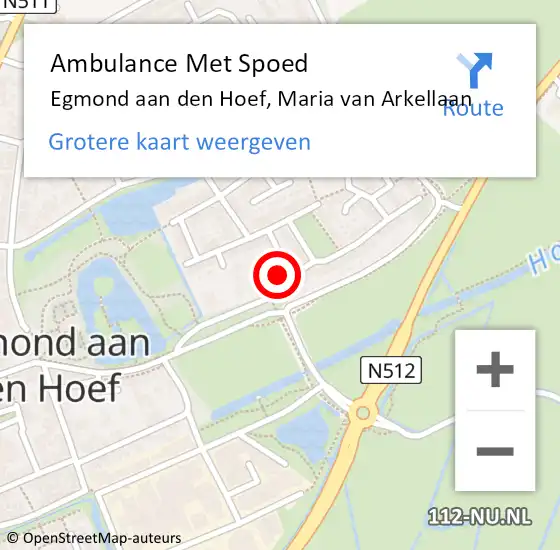 Locatie op kaart van de 112 melding: Ambulance Met Spoed Naar Egmond aan den Hoef, Maria van Arkellaan op 5 maart 2015 16:41