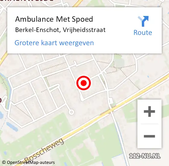 Locatie op kaart van de 112 melding: Ambulance Met Spoed Naar Berkel-Enschot, Vrijheidsstraat op 5 maart 2015 17:32