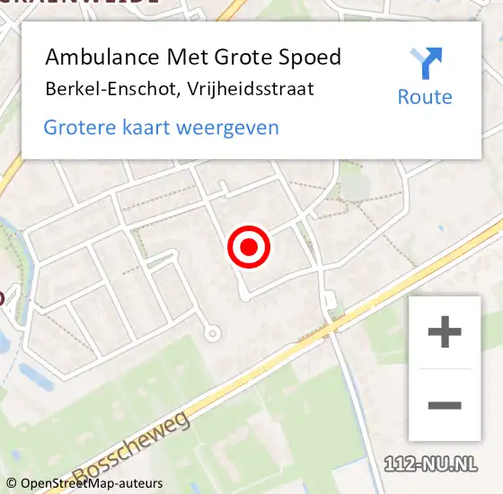 Locatie op kaart van de 112 melding: Ambulance Met Grote Spoed Naar Berkel-Enschot, Vrijheidsstraat op 5 maart 2015 17:34