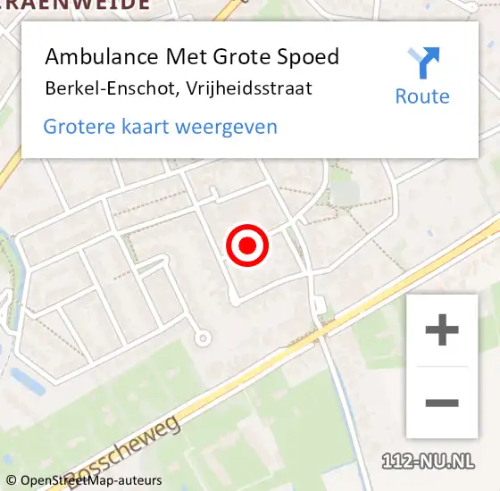 Locatie op kaart van de 112 melding: Ambulance Met Grote Spoed Naar Berkel-Enschot, Vrijheidsstraat op 5 maart 2015 17:36