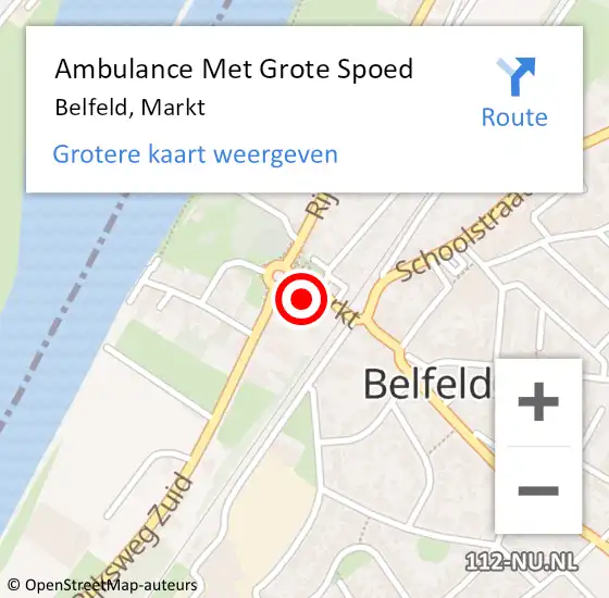 Locatie op kaart van de 112 melding: Ambulance Met Grote Spoed Naar Belfeld, Markt op 5 maart 2015 18:45