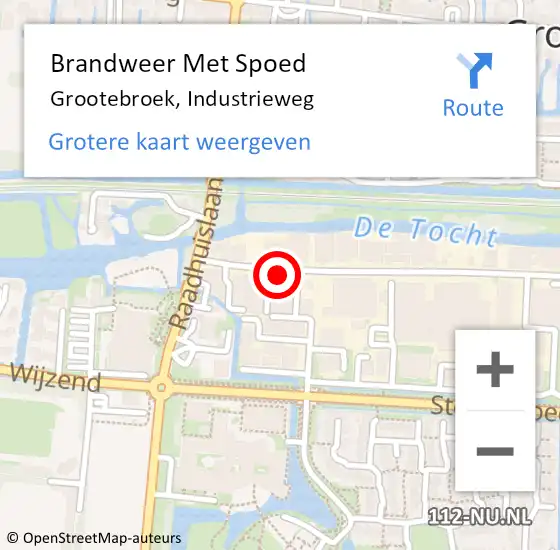 Locatie op kaart van de 112 melding: Brandweer Met Spoed Naar Grootebroek, Industrieweg op 5 maart 2015 19:02