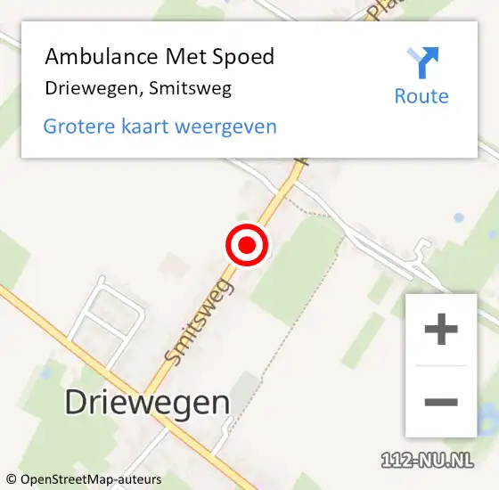 Locatie op kaart van de 112 melding: Ambulance Met Spoed Naar Driewegen, Smitsweg op 31 oktober 2013 18:54