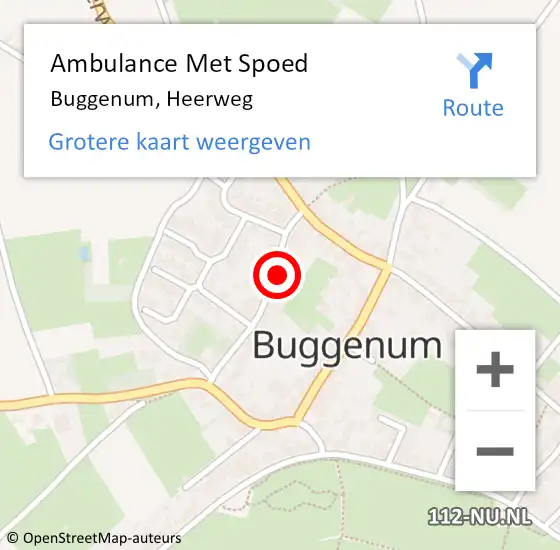 Locatie op kaart van de 112 melding: Ambulance Met Spoed Naar Buggenum, Heerweg op 5 maart 2015 23:03