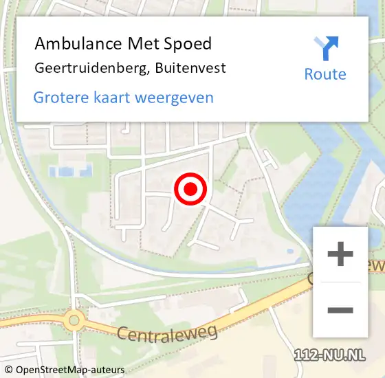 Locatie op kaart van de 112 melding: Ambulance Met Spoed Naar Geertruidenberg, Buitenvest op 6 maart 2015 07:43