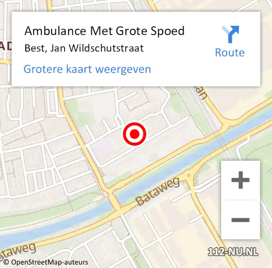 Locatie op kaart van de 112 melding: Ambulance Met Grote Spoed Naar Best, Jan Wildschutstraat op 6 maart 2015 09:22