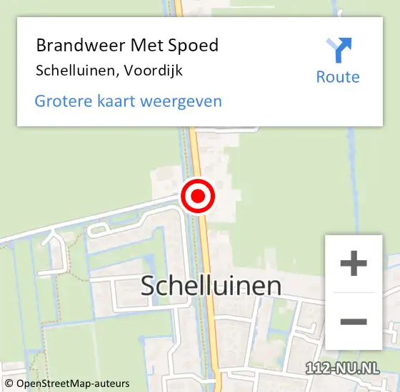 Locatie op kaart van de 112 melding: Brandweer Met Spoed Naar Schelluinen, Voordijk op 6 maart 2015 11:09